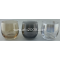 Colorful stemless wine glass set